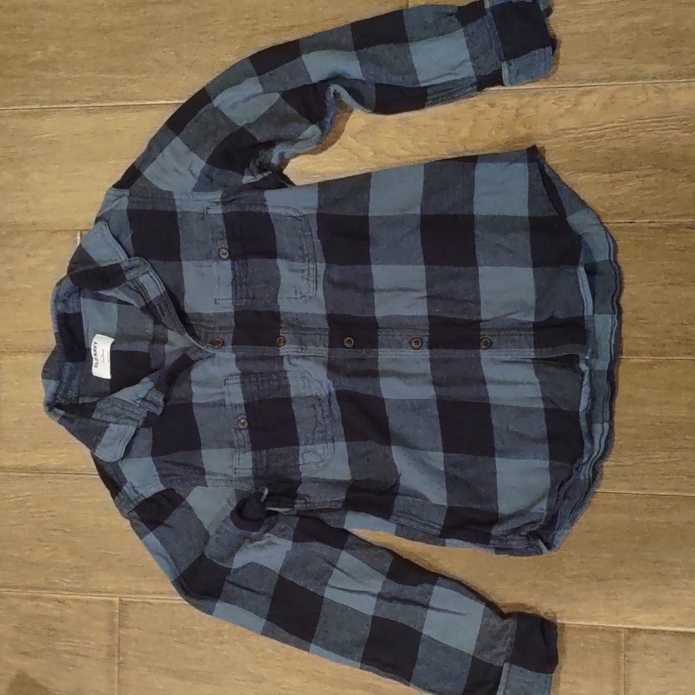 Old Navy, Men's Blue Plaid Flannel Shirt, Soft, Size S, Excellent Condition
